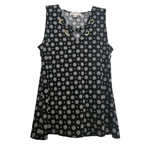 Michael Michael Kors Womans Sleeveless Blouse Top Multi-Color Size Medium - Picture 1 of 4